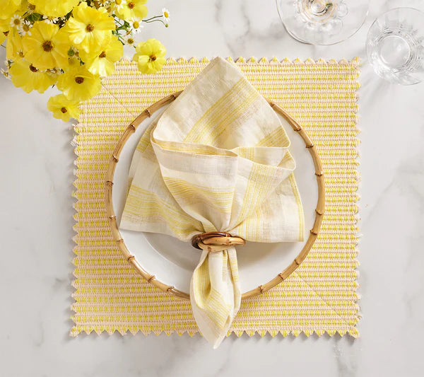 Duet Reversible Placemat in Brown & Yellow, Set of 4