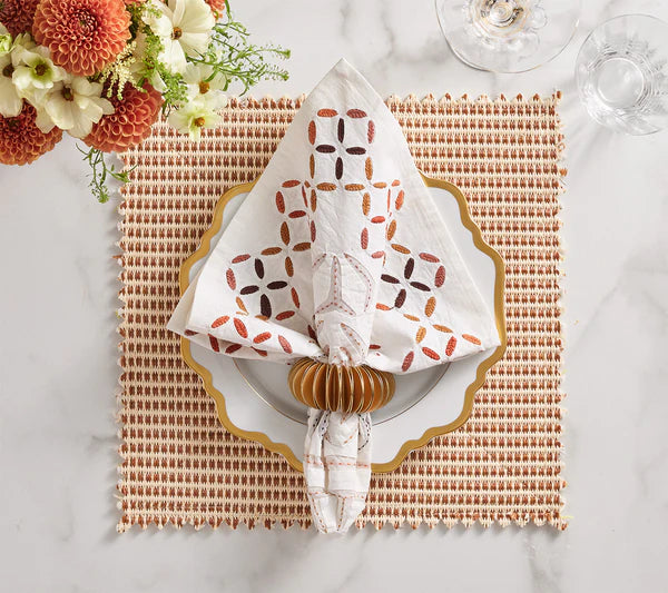 Duet Reversible Placemat in Brown & Yellow, Set of 4