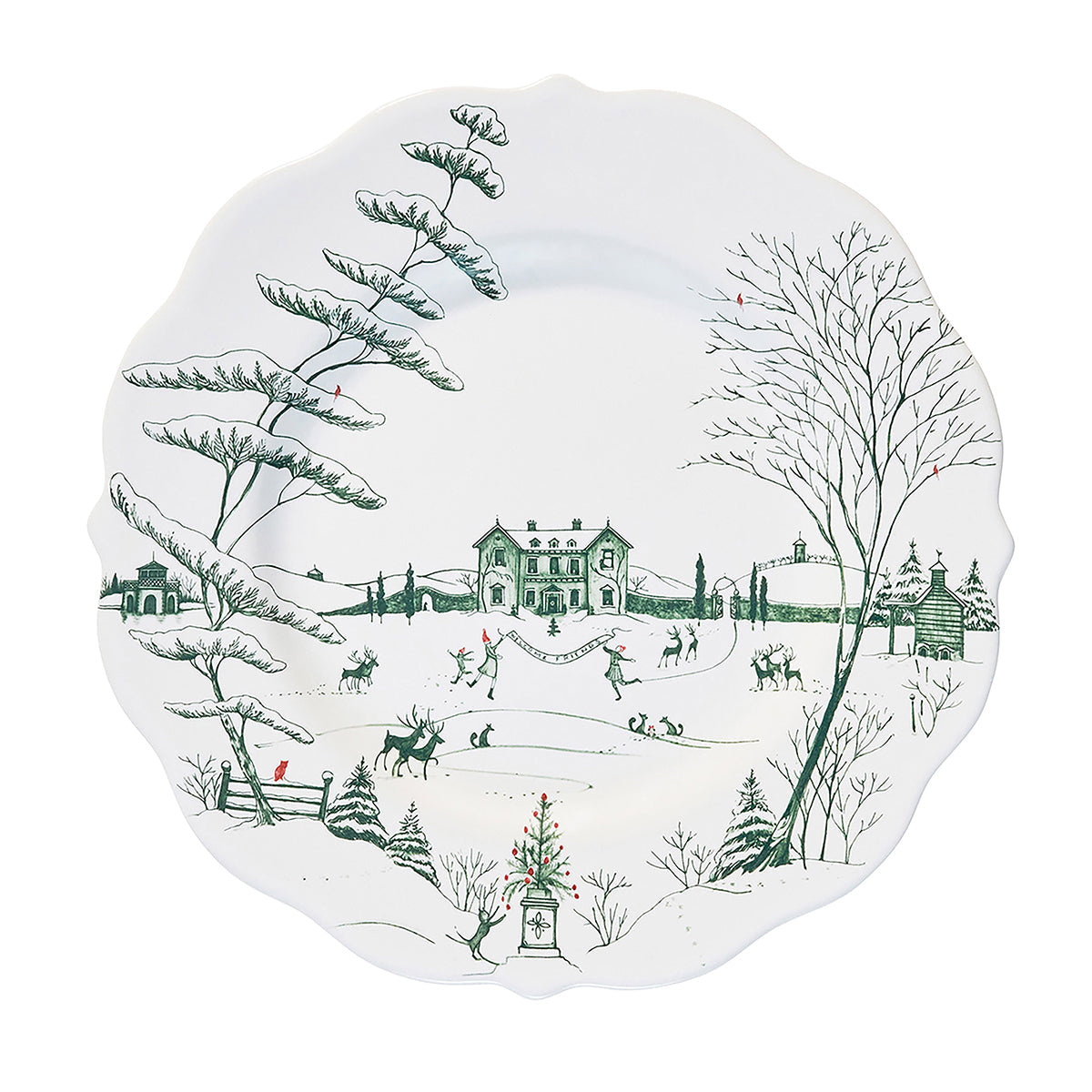 Juliska Country Estate Winter Frolic 4pc Place Setting Evergreen, dinner plate