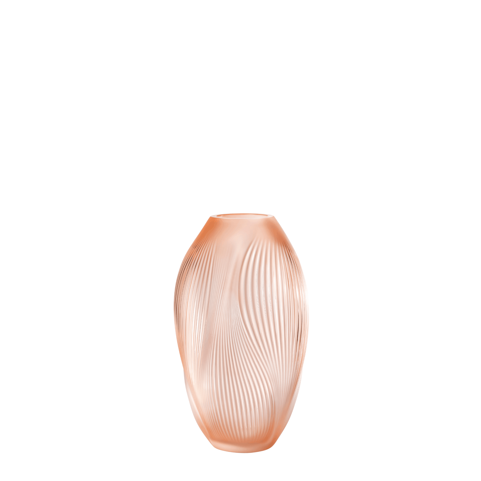 Lalique Alize Vase Medium Coral Patina