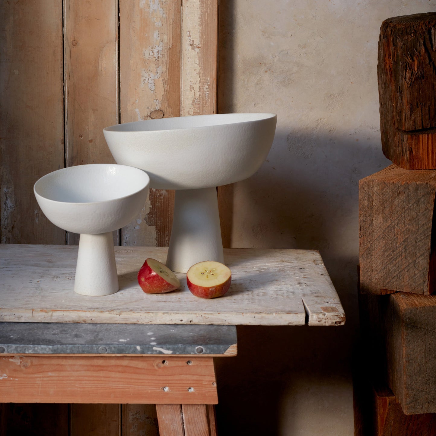 Terra Bowl on Stand Small Stone styled