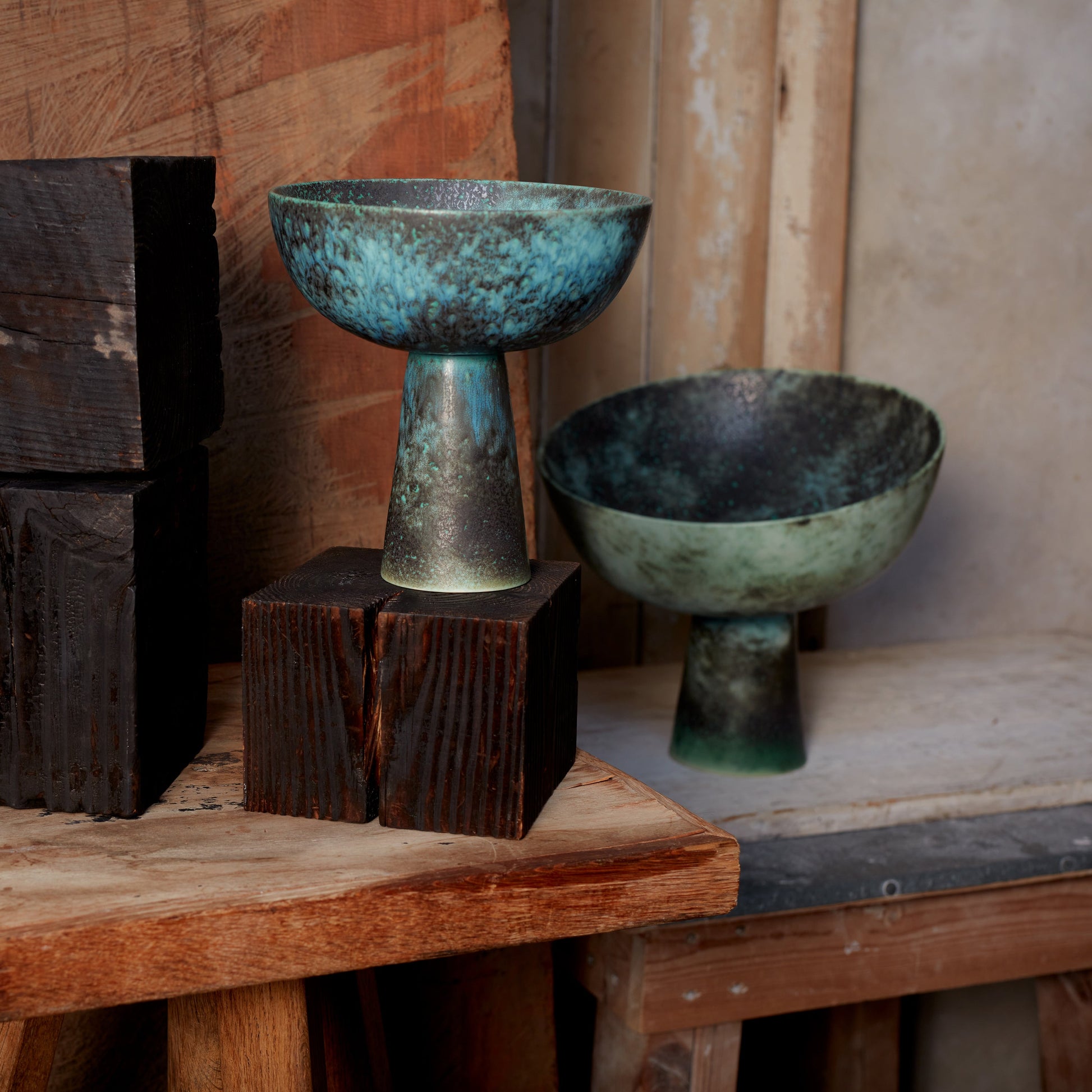 Terra Bowl on Stand Bronze styled group
