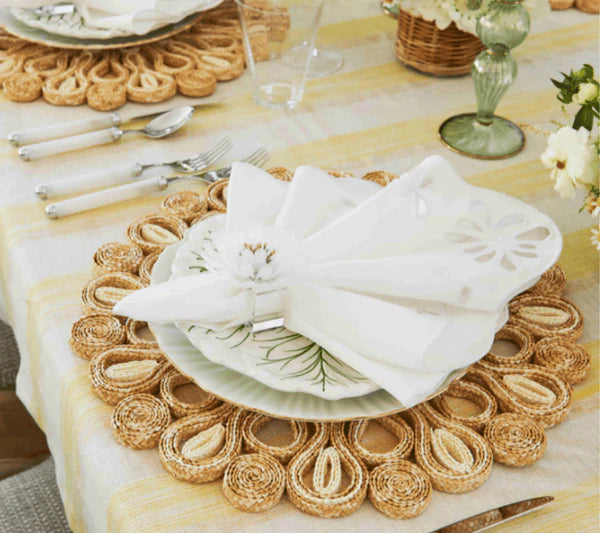 Kim Seybert Marisol Placemat in Ivory & Natural, Set of 4