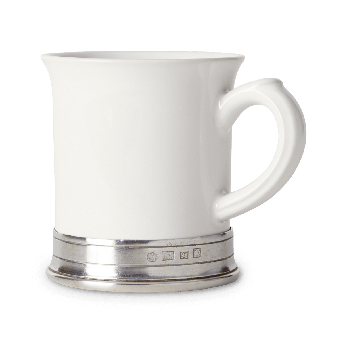 MATCH Convivio mug, white ceramic with pewter base