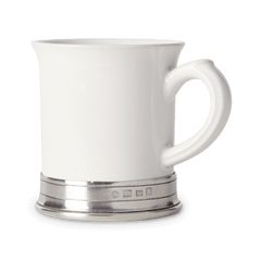 MATCH Convivio mug, white ceramic with pewter base