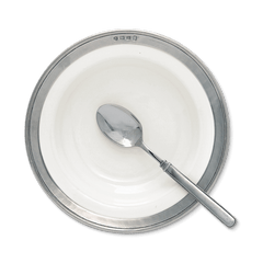 MATCH Convivio soup and pasta bowl, white ceramic with pewter rim