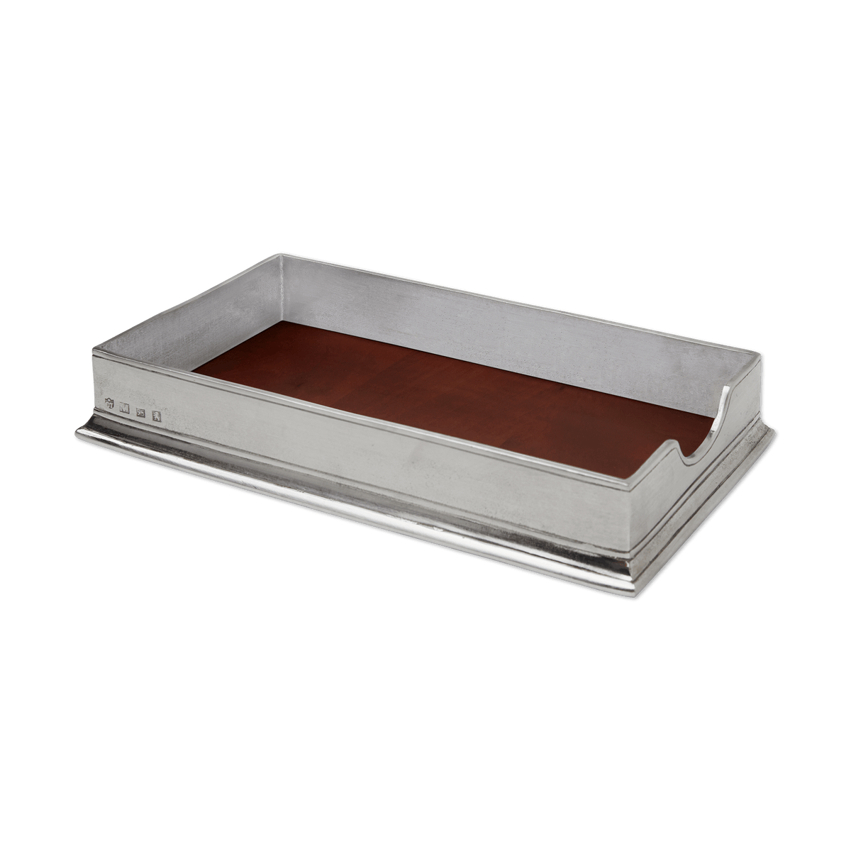 MATCH pewter dinner napkin/guest towel box with napkins