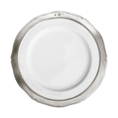 MATCH Viviana salad and dessert plate with scalloped pewter rim