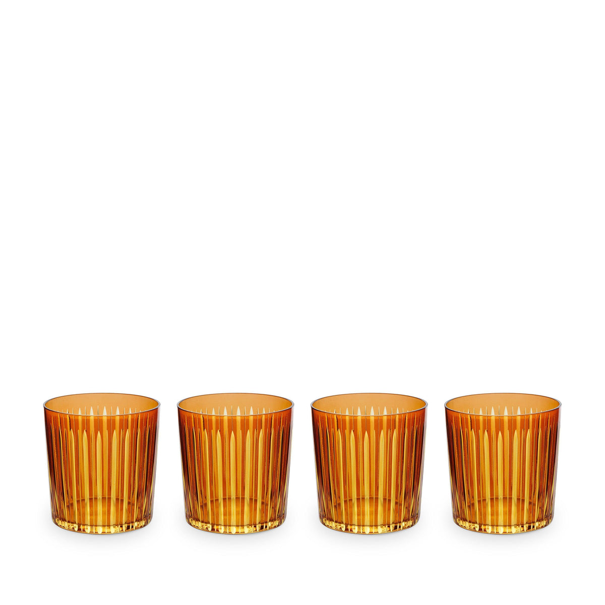 L'Objet Prism Double Old Fashioned Glasses, Set of 4, Amber
