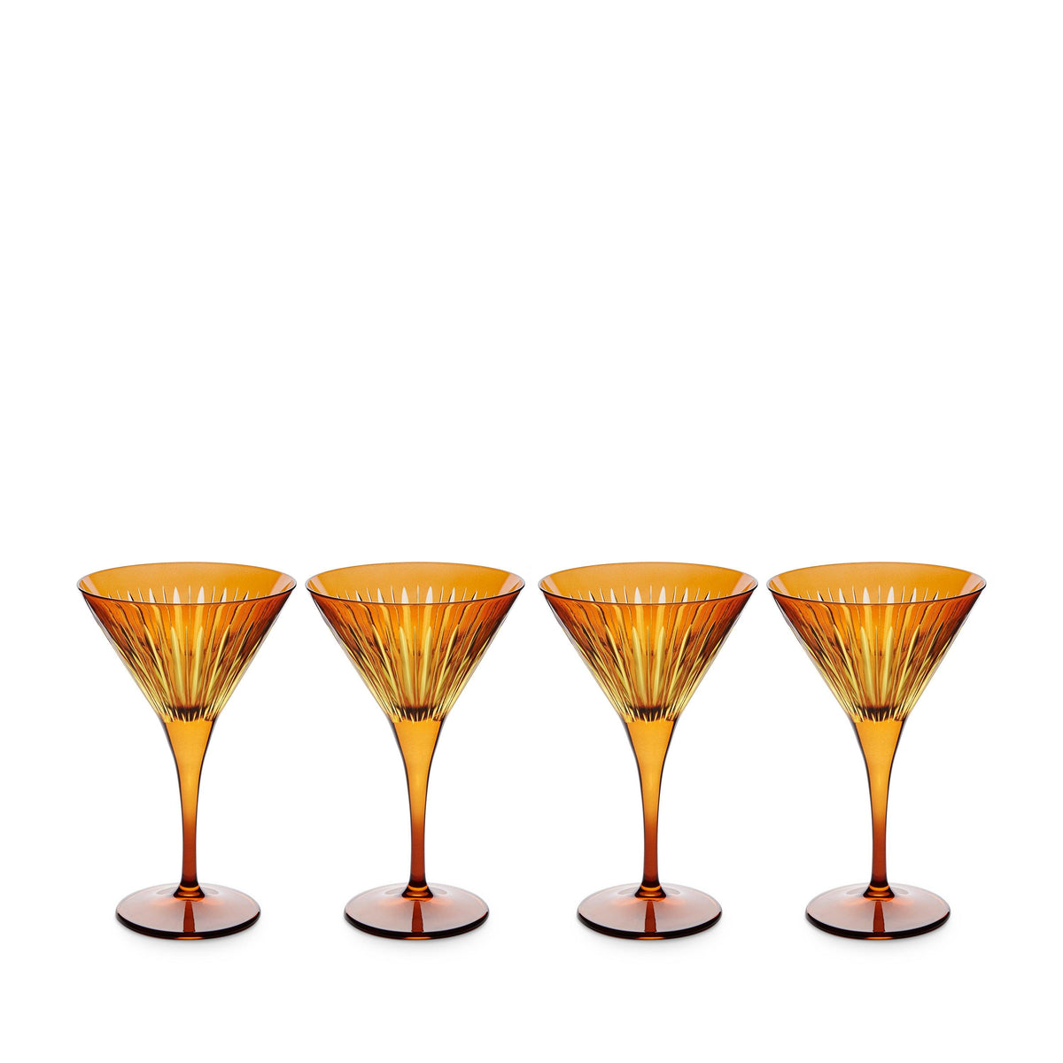 L'Objet Prism Martini Glasses, Set of 4, Amber