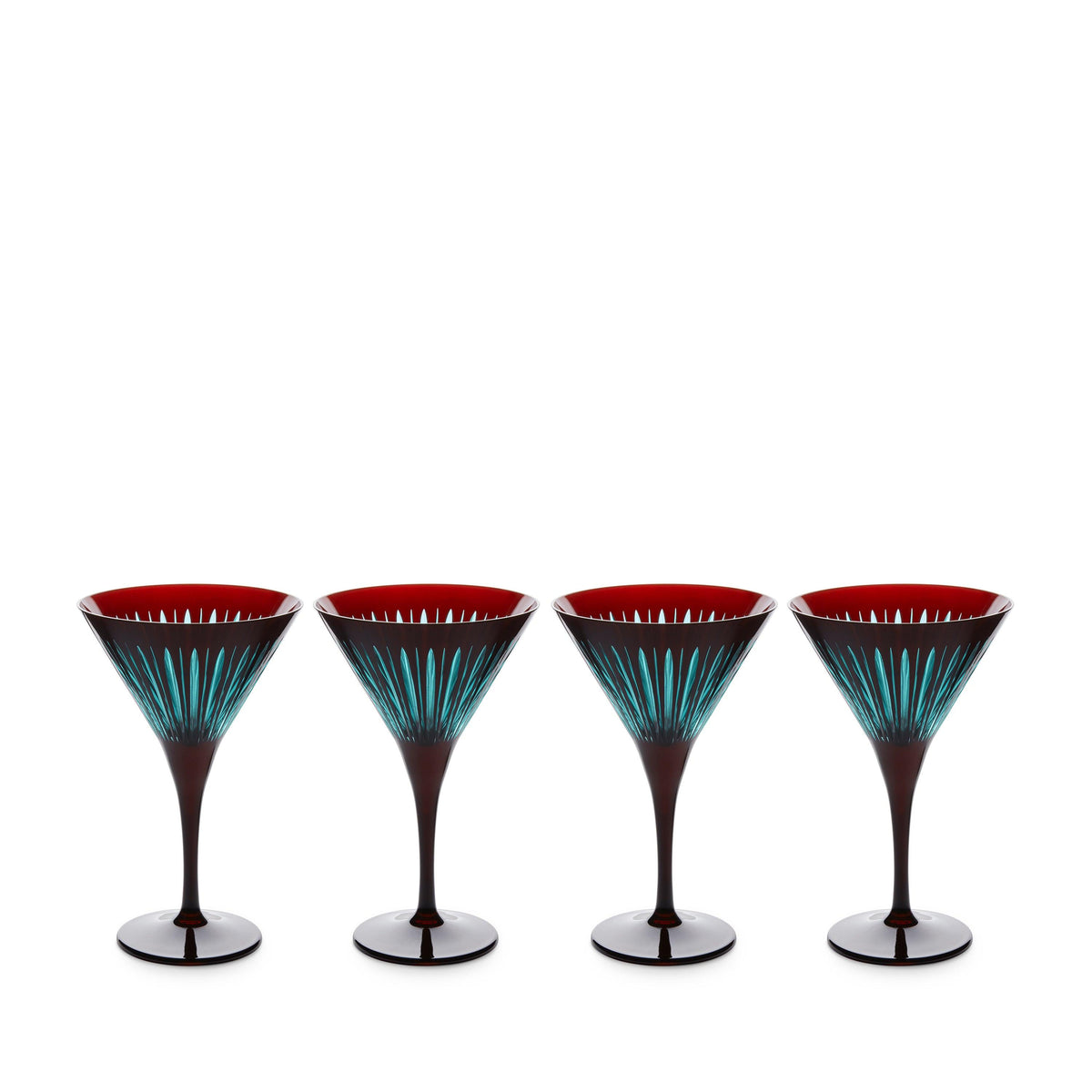 L'Objet Prism Martini Glasses, Set of 4, Bordeaux