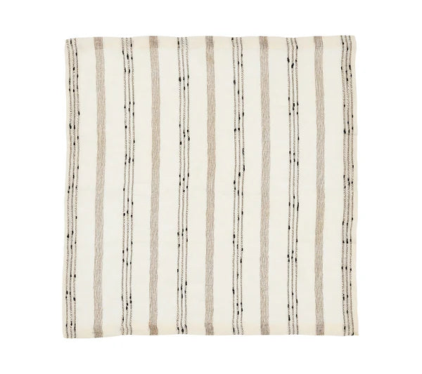 Kim Seybert Stria Napkin in Ivory & Black, Set of 4
