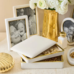 Aerin Piero Leather Small Stacked Jewelry Box, Shadow White