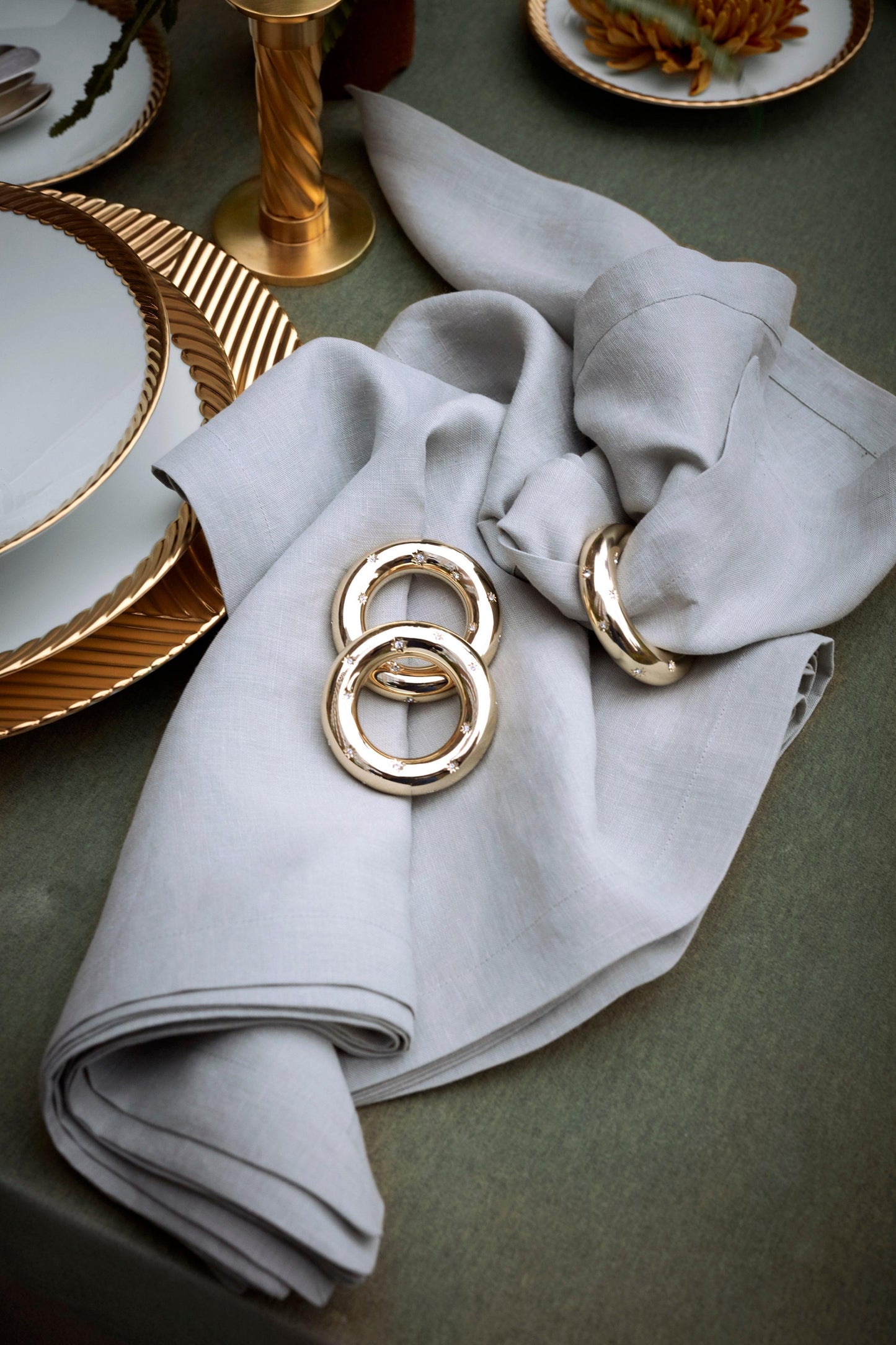 Stars Napkin Rings Gold 3