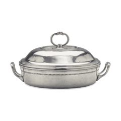 MATCH Toscana round pewter casserole with lid