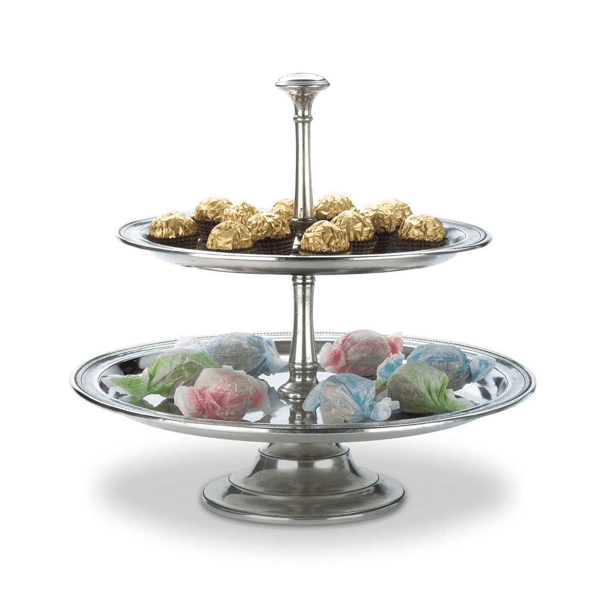 MATCH Toscana two-tier pewter stand