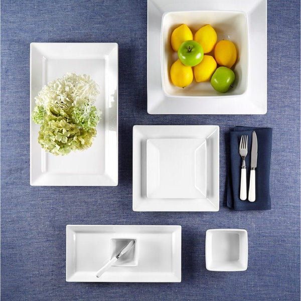 Q SQUARED Diamond Melamine Rectangle Platter Set of 4