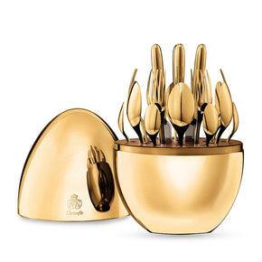 CHRISTOFLE 24-Piece Flatware Set in 24-carat Gold Gilded Metal
