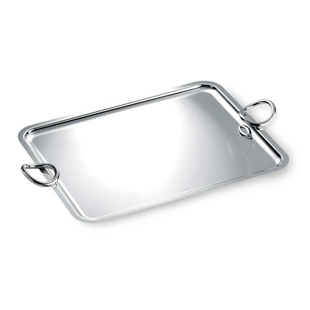 Large Silver Plated Rectangular Tray with Handles