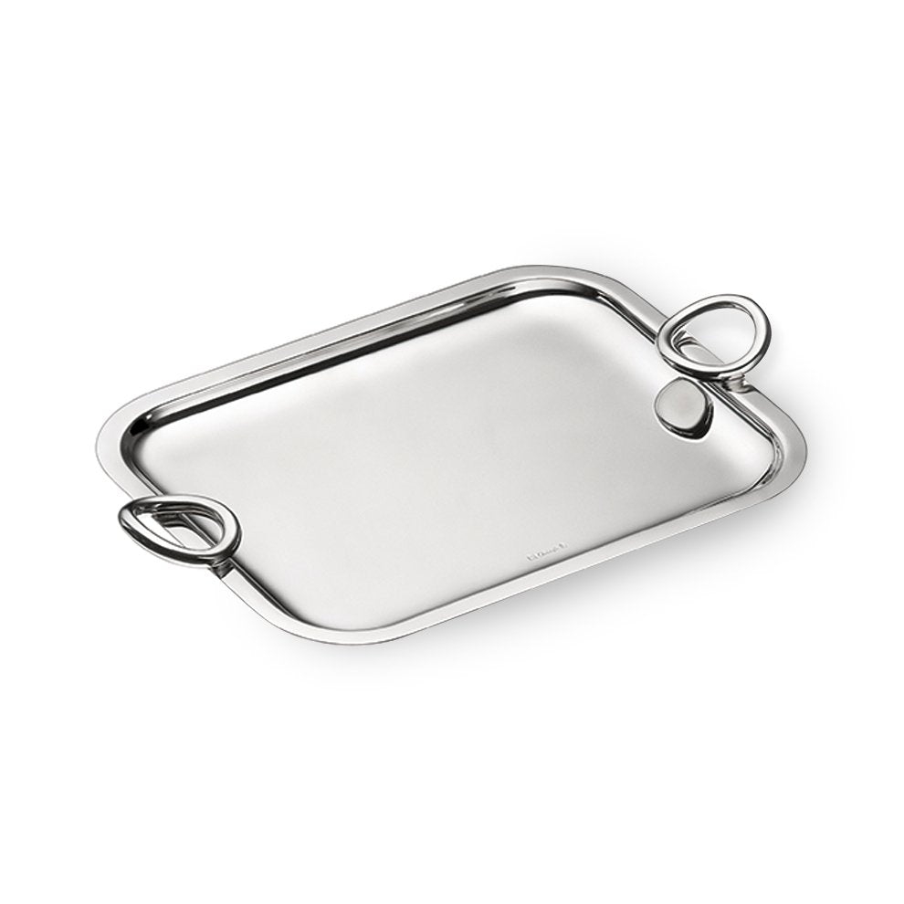 Large Silver Plated Rectangular Tray with Handles