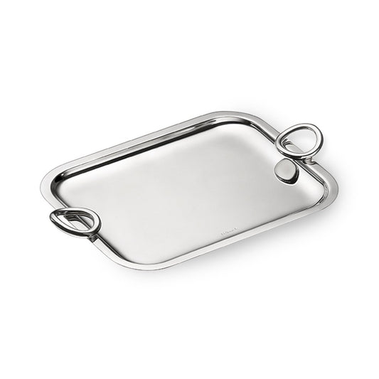 Large Silver Plated Rectangular Tray with Handles