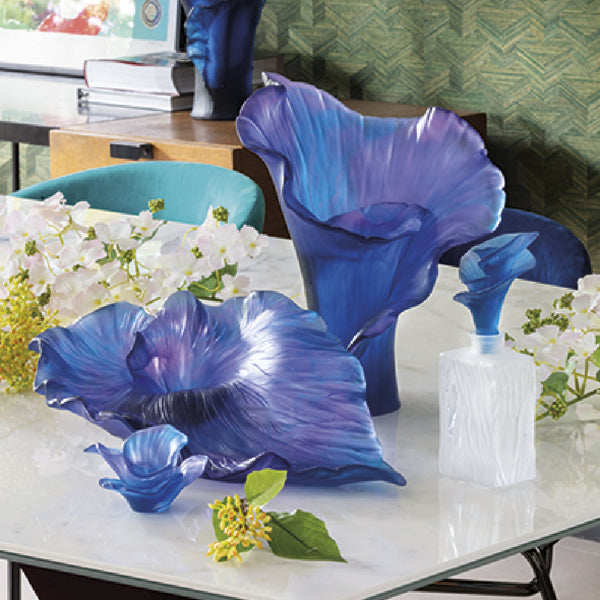 DAUM Vase Arum Dark Blue