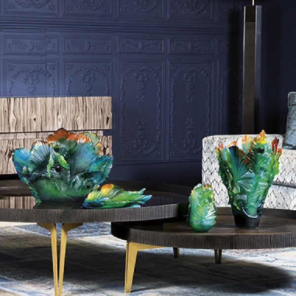 DAUM Vase Fleur de Paon