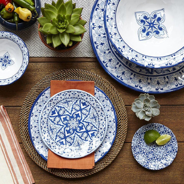 Q SQUARED Talavera Melamine Salad Plate Set of 8