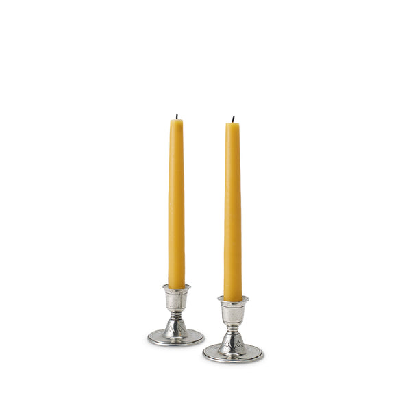 MATCH PEWTER Short Candlestick in Pair