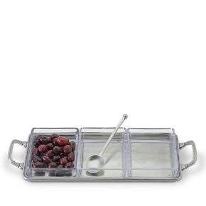 MATCH PEWTER Crudité Tray with Handles
