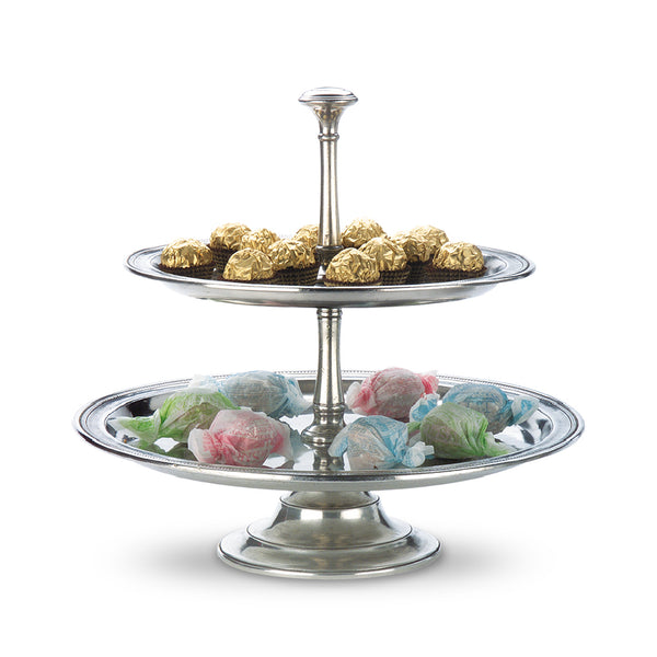MATCH PEWTER Toscana Two-Tier Centerpiece