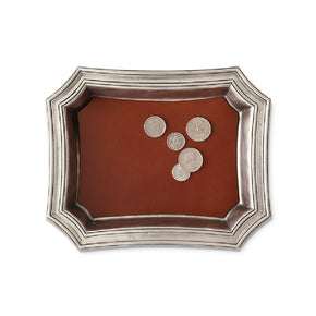 MATCH PEWTER Pocket Change Tray with Leather Insert
