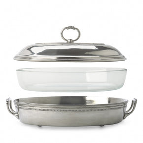 MATCH PEWTER Toscana Pyrex Casserole Dish with Lid