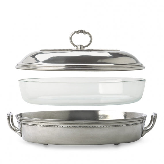 MATCH PEWTER Toscana Pyrex Casserole Dish with Lid