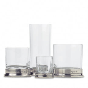 MATCH PEWTER Double Old Fashioned Glass Set of 2