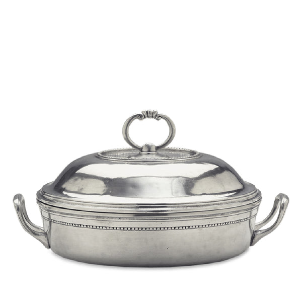 MATCH PEWTER Toscana Round Pyrex Casserole Dish with Lid