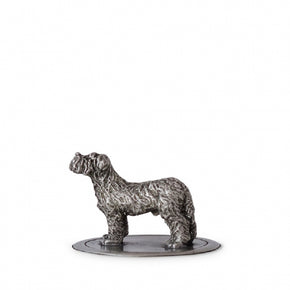 MATCH PEWTER Glass Cookie Jar with Dog Finial
