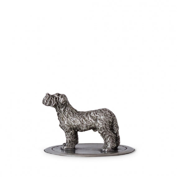 MATCH PEWTER Glass Cookie Jar with Dog Finial