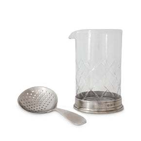 MATCH PEWTER Mixing Glass & Cocktail Strainer Set