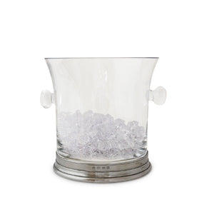 MATCH PEWTER Crystal Ice Bucket with Handles