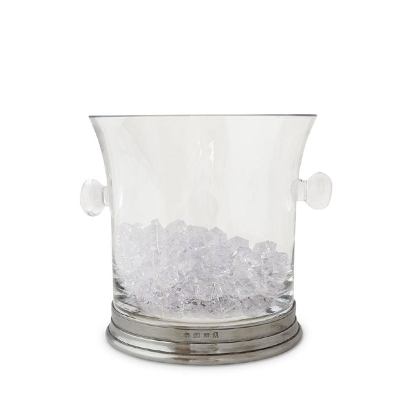 MATCH PEWTER Crystal Ice Bucket with Handles