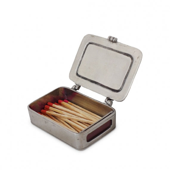 MATCH PEWTER Match Box with Striker and Matches