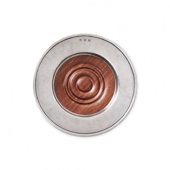 MATCH PEWTER Convivio Wine Coaster with Wood Insert