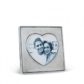 MATCH PEWTER Heart in Square Frame