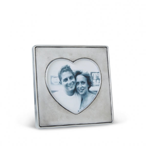 MATCH PEWTER Heart in Square Frame