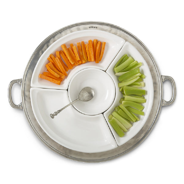 MATCH PEWTER Convivio Round Sectional Platter