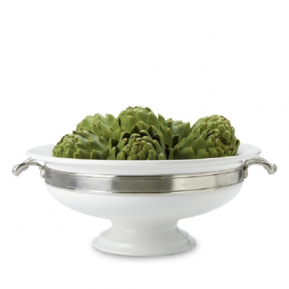 MATCH PEWTER Convivio Round Centerpiece with Handles