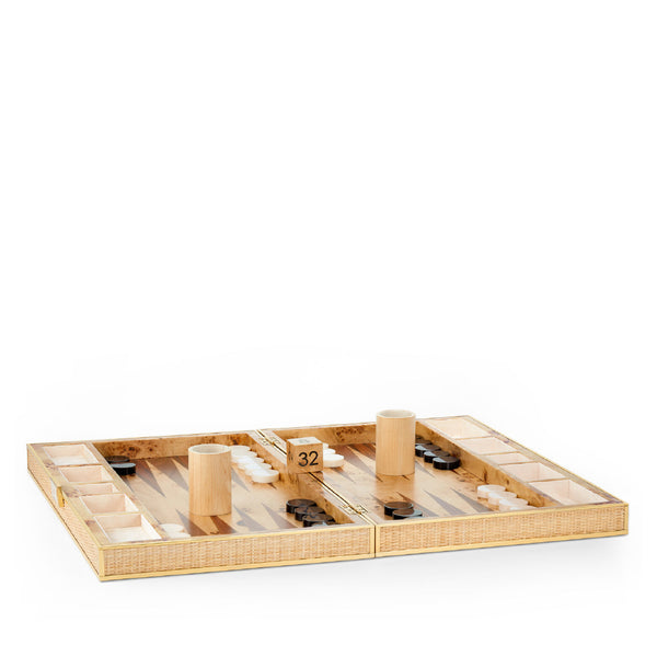 AERIN Cane Backgammon Set
