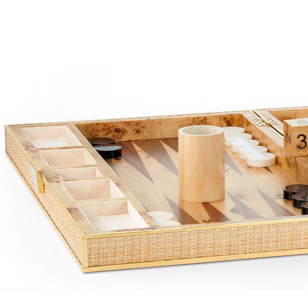 AERIN Cane Backgammon Set