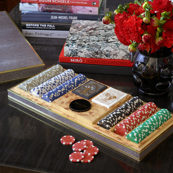 AERIN Shagreen Poker Set